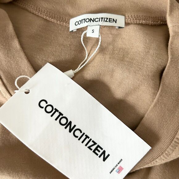 NEW Cotton Citizen Tokyo Short Sleeve Mini Dress in Tan 100% Cotton Size Small - Picture 5 of 7